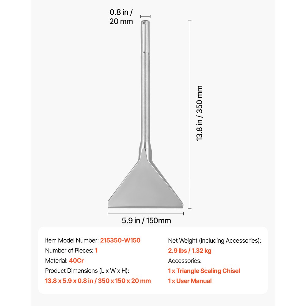 SDS-Max Broad Chisel, 35 x 15cm Spade Chisel with SDS-Max Shank, Compatible with Rotary Hammers, Heat Treated 40Cr Alloy Steel, for Removing Laminate Floors, Tiles and Grout SDS-Max Broad Chisel, 35 x 15cm Spade Chisel with SDS-Max Shank, Compatible with Rotary Hammers, Heat Treated 40Cr Alloy Steel, for Removing Laminate Floors, Tiles and Grout