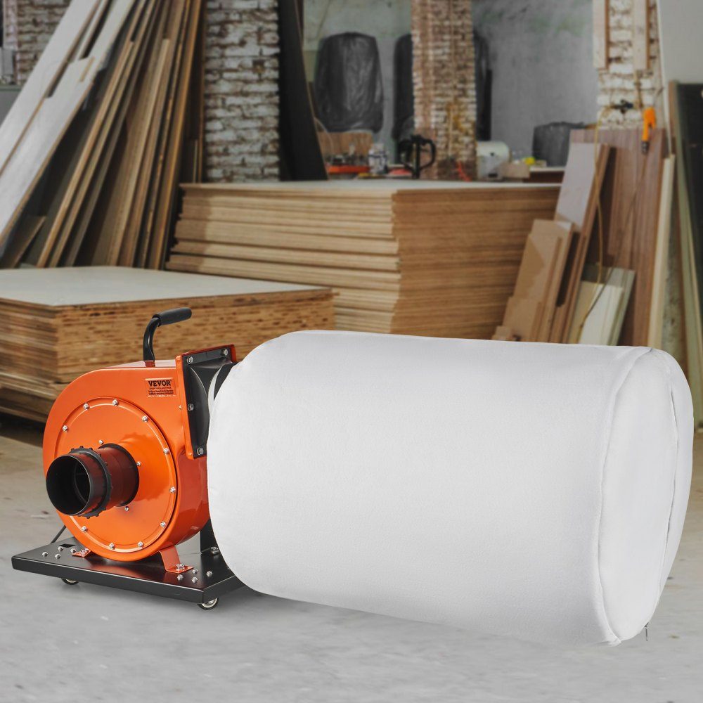 Stofafscheider 1 HP 460 CFM luchtstroom Rollende stofafscheider met 21-Gallonen-Staubsammelbeutel Zakfiltratie van 2,5 micron Mobiele houtstofbak met handvat en wielen voor industriële werkplaatsen