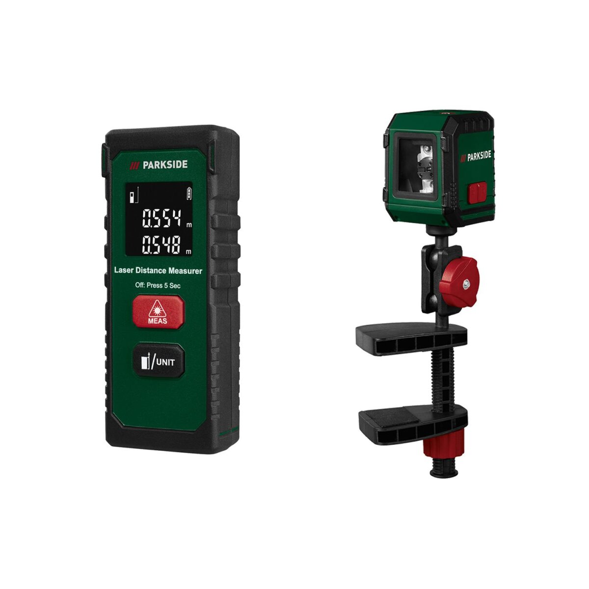 Télémètre laser PARKSIDE® »PLEM 20 B6« / laser à lignes croisées avec pince »PKLL 7F7« Télémètre laser PARKSIDE® »PLEM 20 B6« / laser à lignes croisées avec pince »PKLL 7F7«