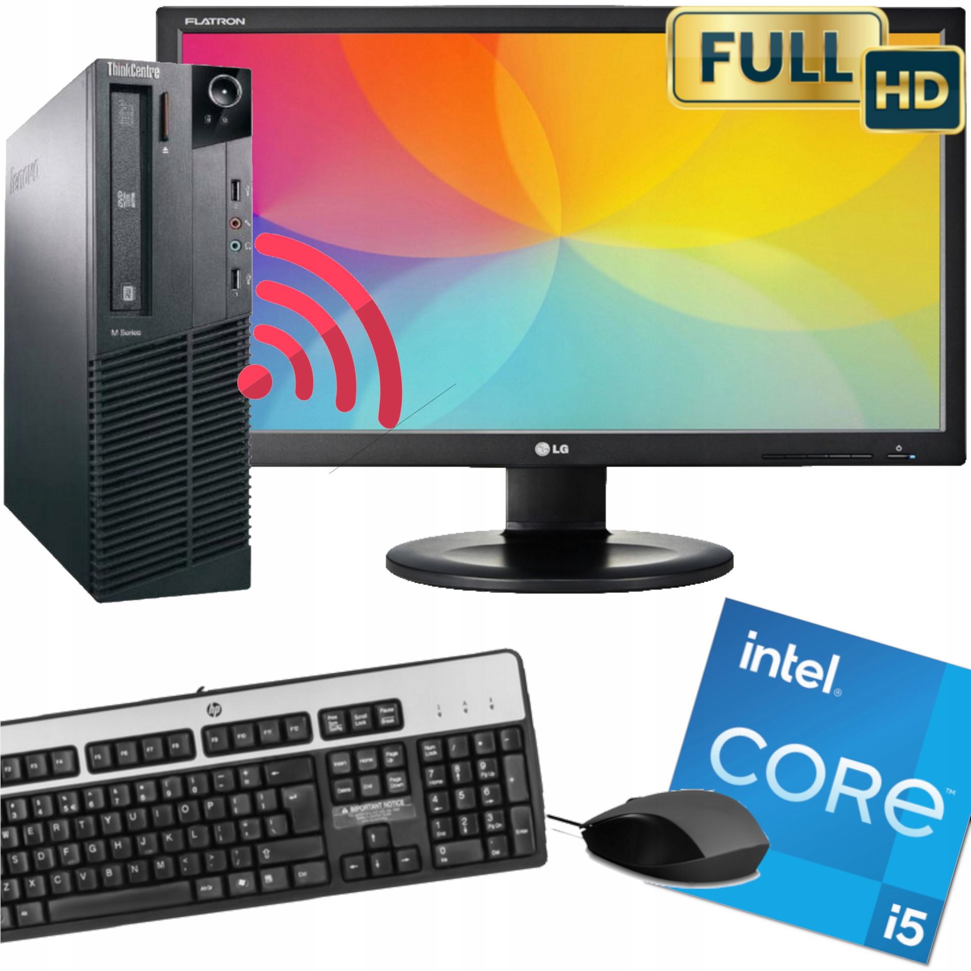 Świetny kompletny zestaw do komputera Lenovo - i5 Power, Full HD 23", WLAN i Windows 10 Świetny kompletny zestaw do komputera Lenovo - i5 Power, Full HD 23", WLAN i Windows 10