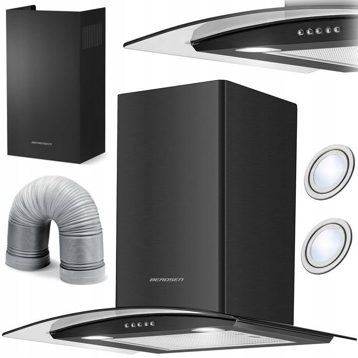 HOTTE DE CUISINE 60cm CHEMINÉE LED hotte aspirante noir