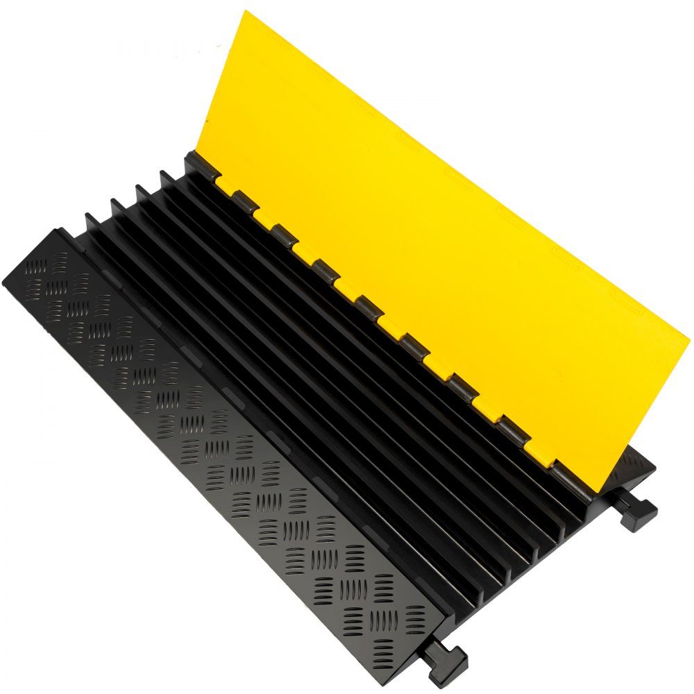 Cable bridge 88.9x50.8x5 cm 5-channel cable protection mat made of commercially available thermoplastic rubber with modular structure High safety for parking lots, warehouses, schools, sidewalks