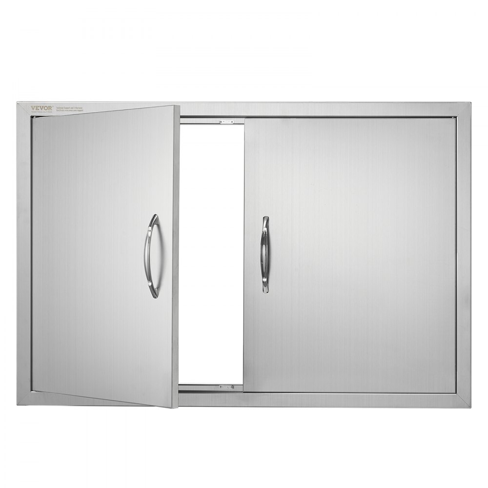 Grill Access Door, 889 x 610 mm, Double Outdoor Kitchen Door, Flush Mounted Stainless Steel Door, Vertical Wall Door with Handles, for Grill Island, Grill Station, Outdoor Cabinet Grill Access Door, 889 x 610 mm, Double Outdoor Kitchen Door, Flush Mounted Stainless Steel Door, Vertical Wall Door with Handles, for Grill Island, Grill Station, Outdoor Cabinet