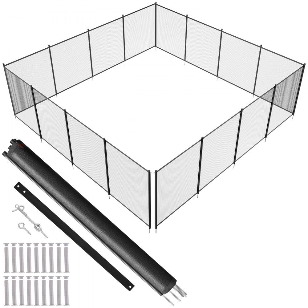 Zwembadhek, 4' x 55', verwijderbare kinderveiligheid zwembadhek, eenvoudige doe-het-zelf-installatie, zwembadhek, 12oz Teslin PVC zwembadheknet, beschermt kinderen en huisdieren