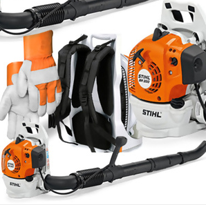 Stihl BR 200 Benzin-Rucksack, Gasgebläse, Laubbläser + Profi-Handschuhe (27,2 cm³, 12 N) Starter-Set