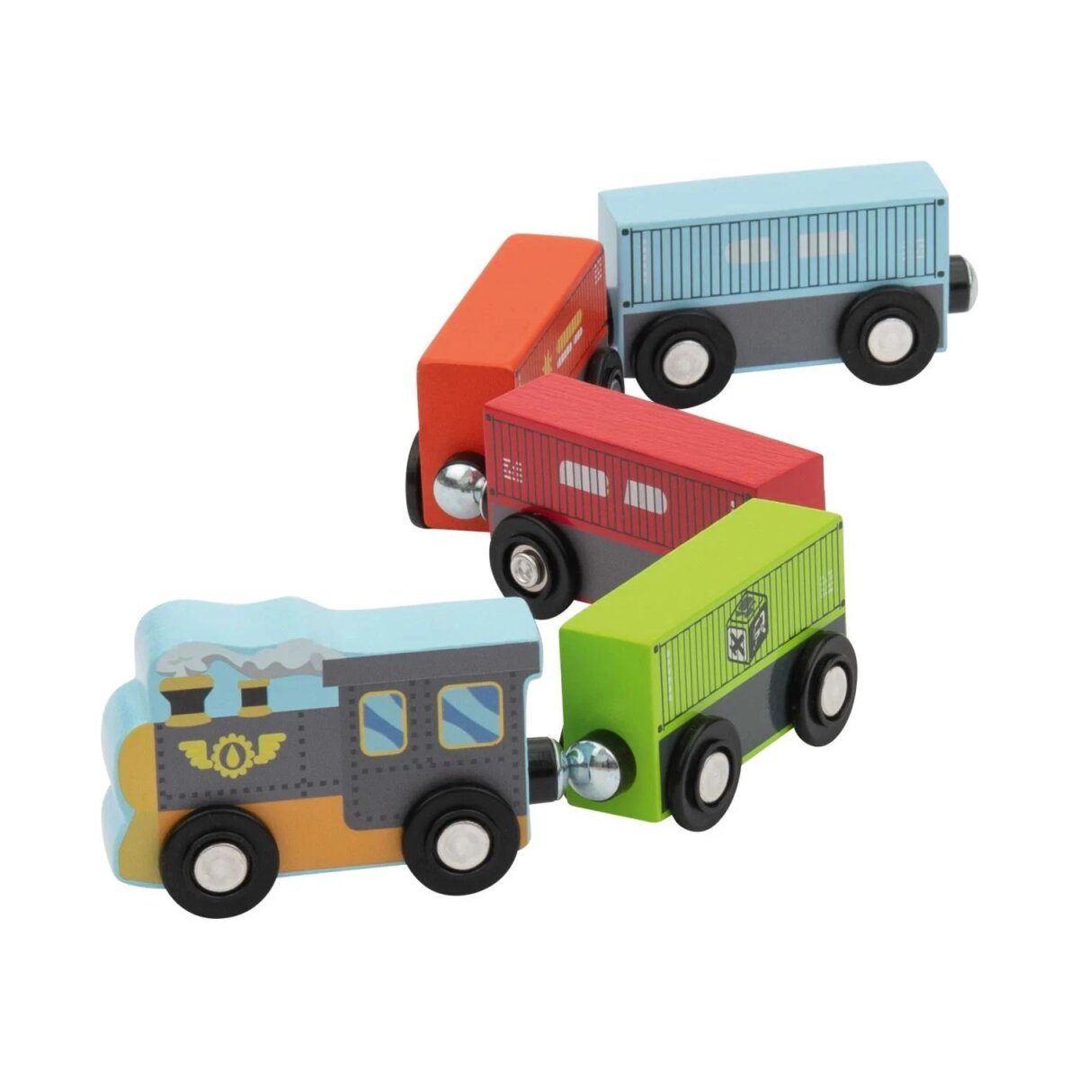 LUPILU® road train / fire brigade train / children's train / freight train, 5 parts (freight train)