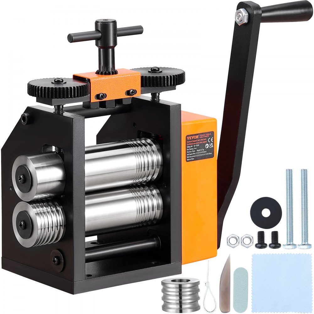3 in 1 Handwalzwerk Maschine 76mm Kombiwalzwerk, Handwalzwerk Schmuckwalzwerk einstellbare Dicke 0,1-7 mm, Handwalzwerk Maschine für Gold, K-Gold, reines Silber, 925er Silber usw
