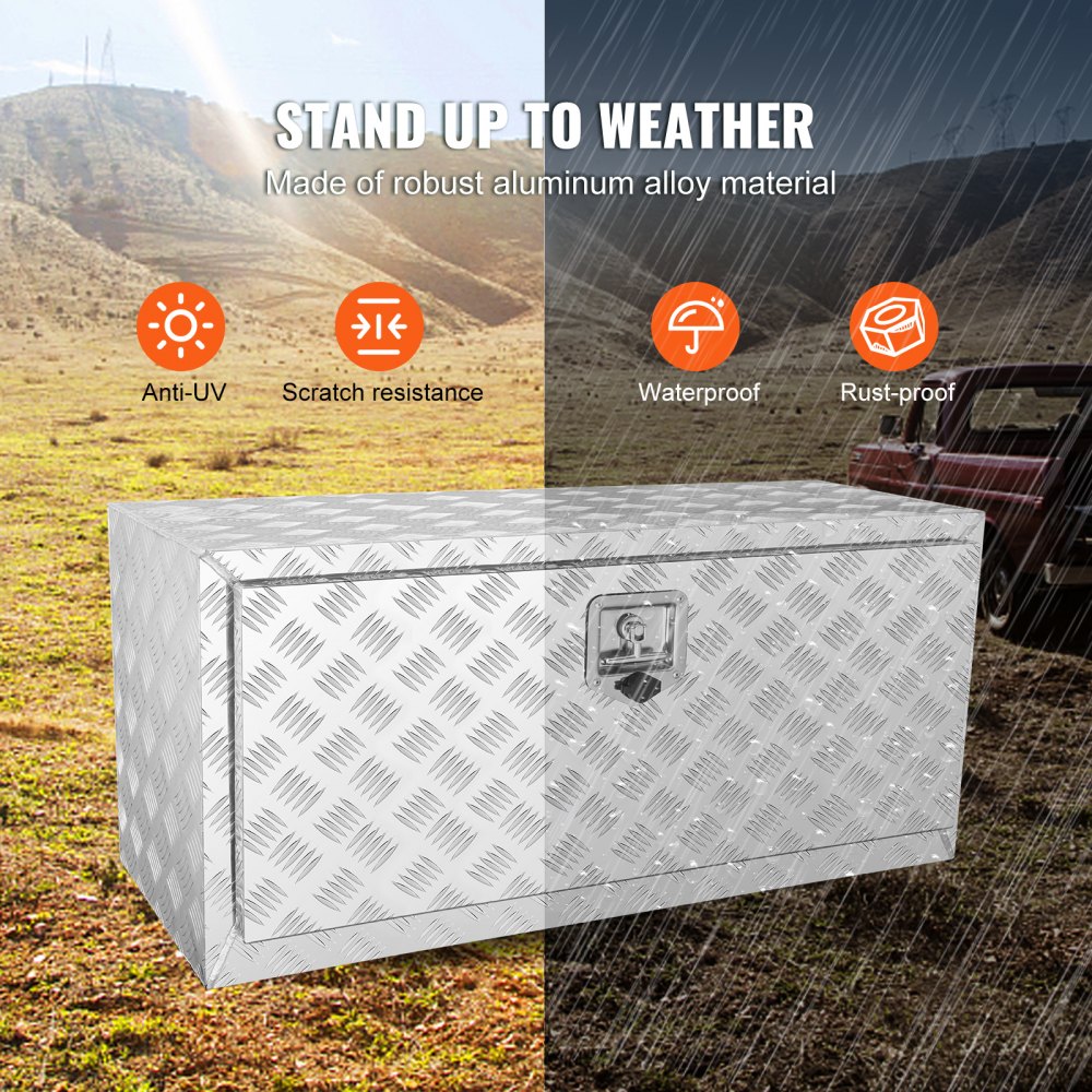 Truckbox Tool Box Trailer Box Tool Box 914x430x460mm Pickup Storage Box, Aluminum Diamond Plate Tool Box with Lock & Keys, Waterproof Trailer Storage Box Truckbox Tool Box Trailer Box Tool Box 914x430x460mm Pickup Storage Box, Aluminum Diamond Plate Tool Box with Lock & Keys, Waterproof Trailer Storage Box