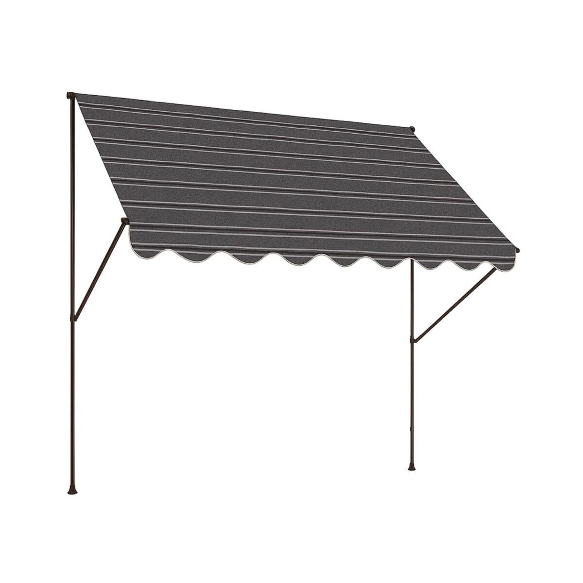 Angerer Klemmmarkise (grau-schwarz gestreift, 200 cm breit)