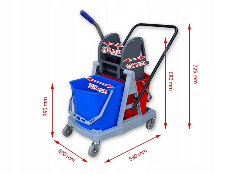Professioneller Bodenreinigungswagen Reinigungswagen mit Pressenreinigung Starterset