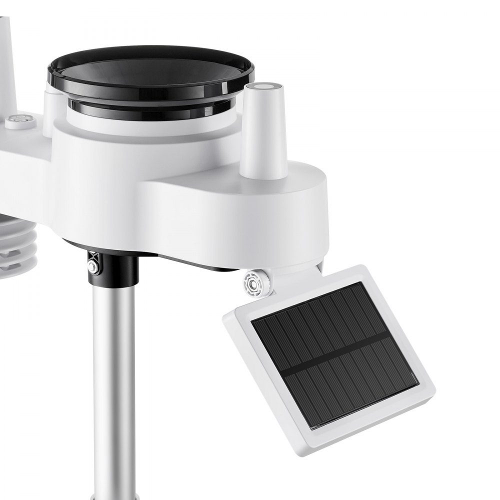 7-in-1 WiFi-weerstation met APP, 7,5-inch display, buitensensor op zonne-energie, met zwembadthermometer, regenmeter, weercentrum voor weersvoorspelling, windsnelheid, zwembadtemperatuur