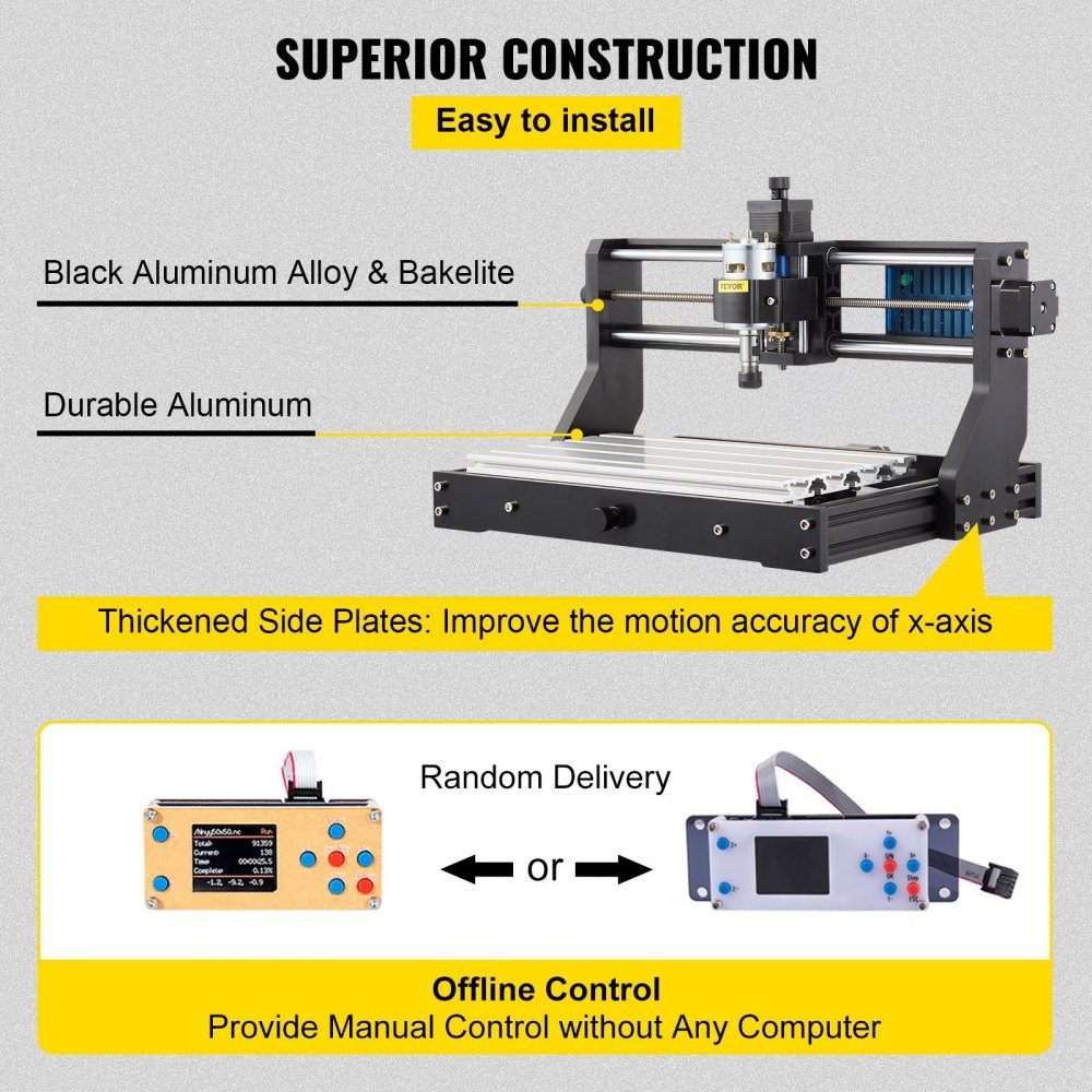 CNC 3018 DIY Engraving Machine Pro 300x180x45mm Engraving Machine 3-Axis Mini Engraver with GRBL Control Board and Offline Controller
