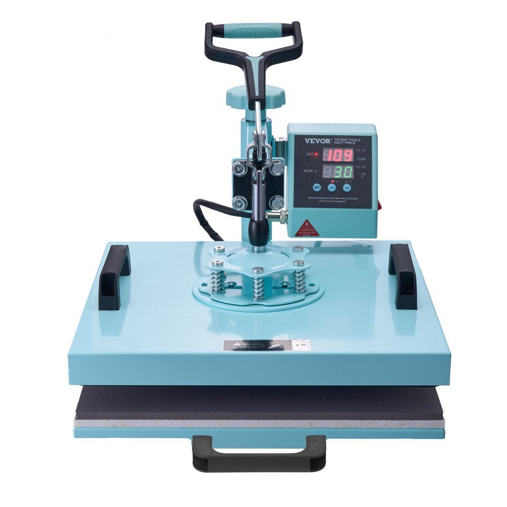 Presse à chaud 15" x 15" Machine de transfert de chaleur 5 en 1 avec 30-Unzen-Trommelpresse Pressage de t-shirt pivotant à 360° Contrôle précis numérique pour t-shirts/tasses/chapeaux/assiettes Vert