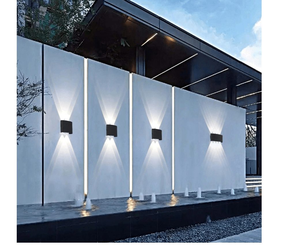 6x designer double beam outdoor light wall light anthracite black SET