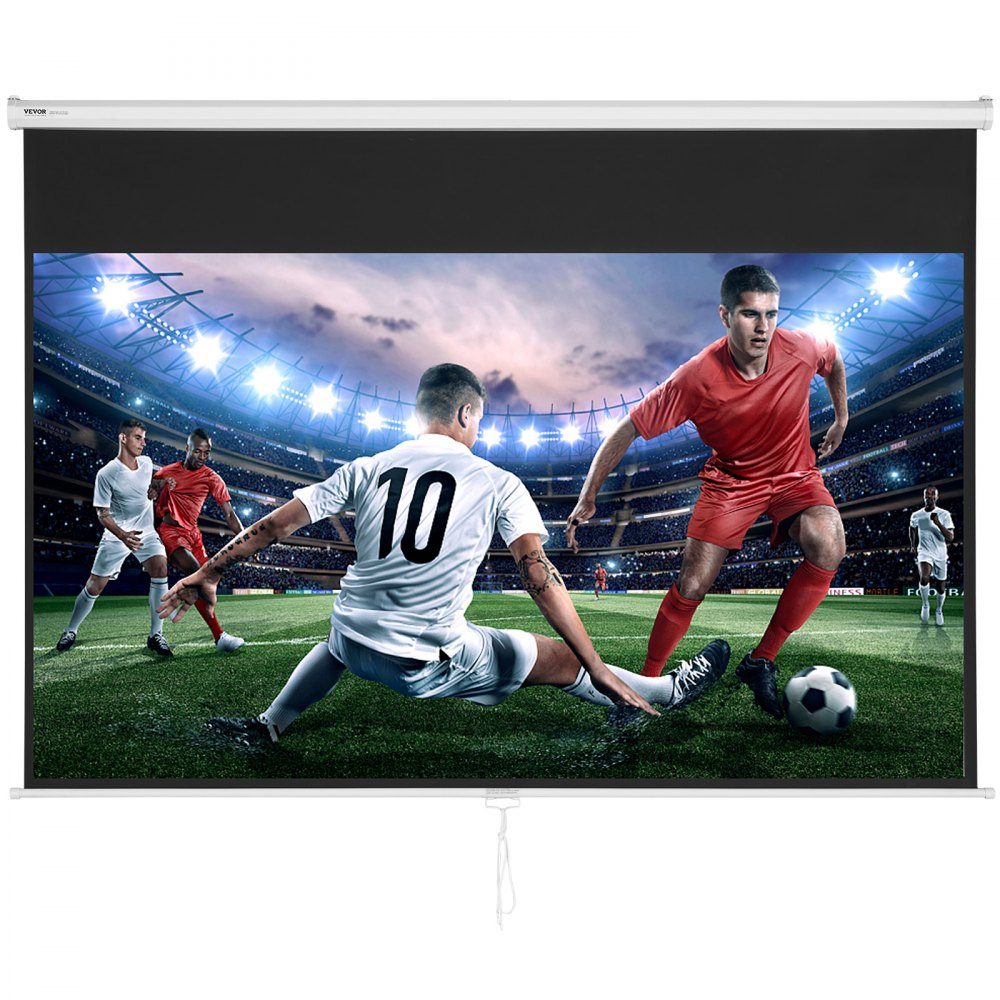 Projection Projector Screen 100" HD 4K Outdoor Indoor Manual Projector Screen Quick Folding Portable Movie Screen 16:9 for Home Theater, Camping and Leisure Events Black
