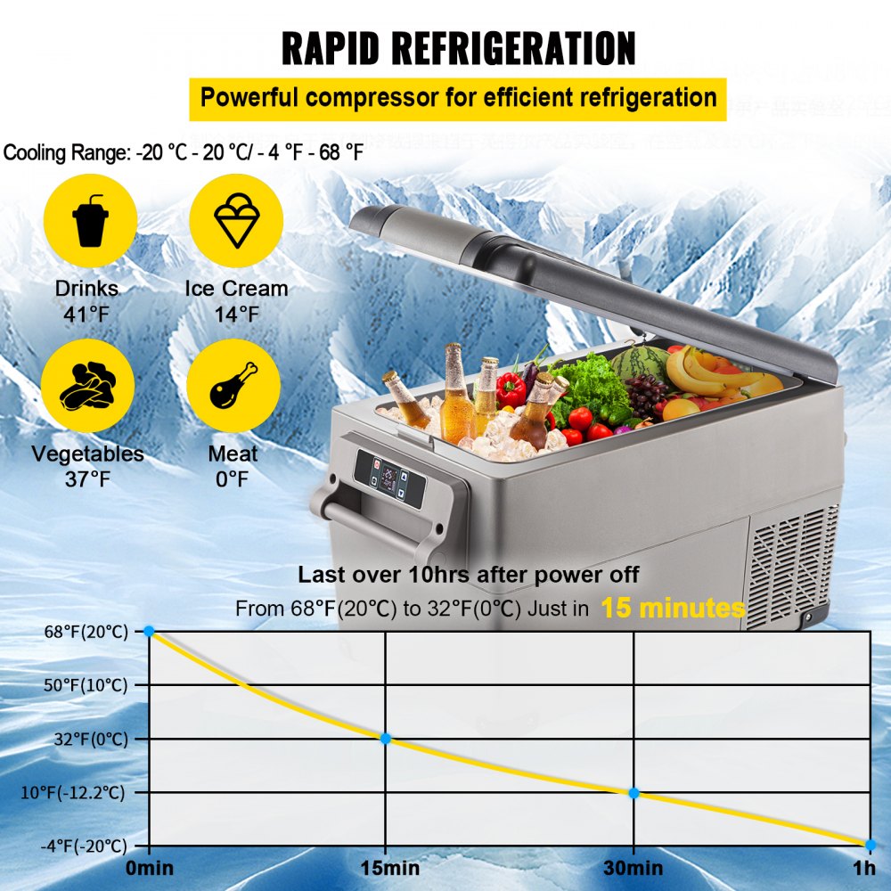 35 L compressor cool box stainless steel, car refrigerator 12/24 V DC & 220 V AC, mini refrigerator portable -20 °C to 20 °C, insulated box ideal for car, truck, motorhome, camping holiday 35 L compressor cool box stainless steel, car refrigerator 12/24 V DC & 220 V AC, mini refrigerator portable -20 °C to 20 °C, insulated box ideal for car, truck, motorhome, camping holiday