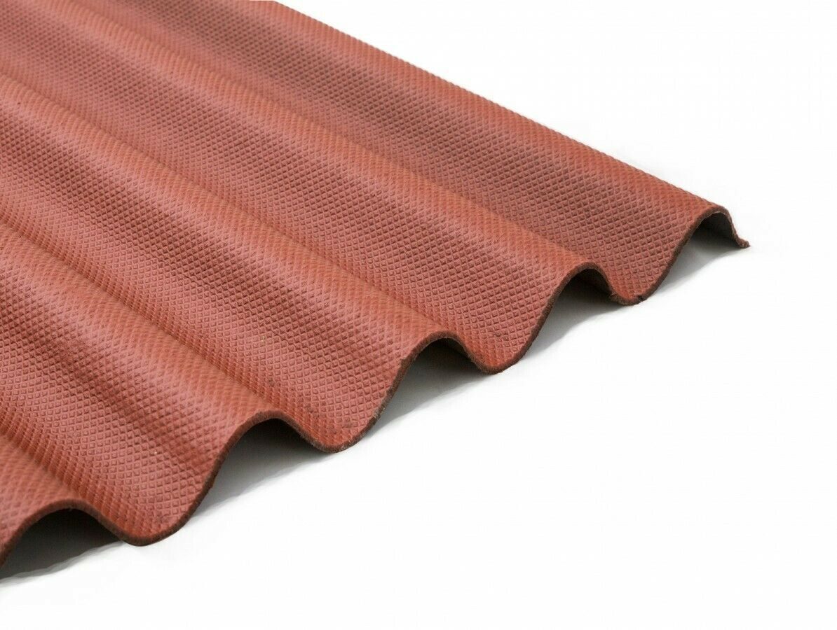 Roofing bitumen corrugated sheets 1000 x 760 mm red