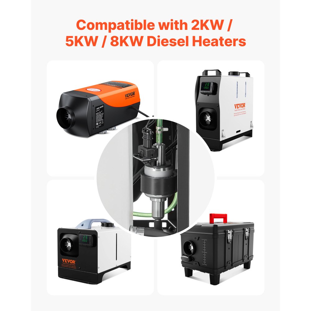 Dieselverwarmer Brandstofpomp 12/24V DC Autoluchtverwarmer Dieselbrandstofdoseerpomp, 22 tot 32 ml Luchtdieselhulpverwarmingspomp voor 2/5/8 kW dieselverwarmers, stil ontwerp, pulstechnologie Dieselverwarmer Brandstofpomp 12/24V DC Autoluchtverwarmer Dieselbrandstofdoseerpomp, 22 tot 32 ml Luchtdieselhulpverwarmingspomp voor 2/5/8 kW dieselverwarmers, stil ontwerp, pulstechnologie