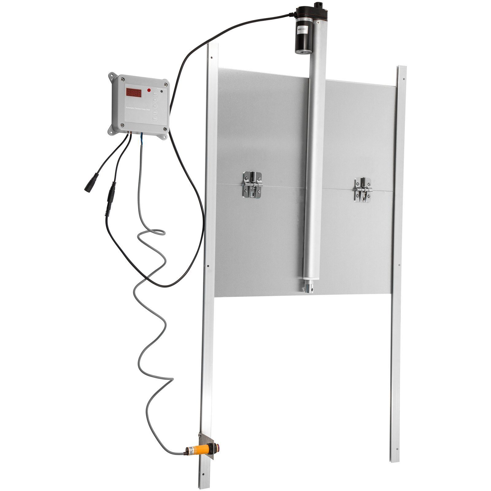 Automatic Chicken Flap Aluminum Alloy ABS Chicken Door with Slider 66W Chicken Gate Guard 30x30cm Door Opener with Light Sensor Timer Ideal for Outdoor/Indoor Chicken Coop
