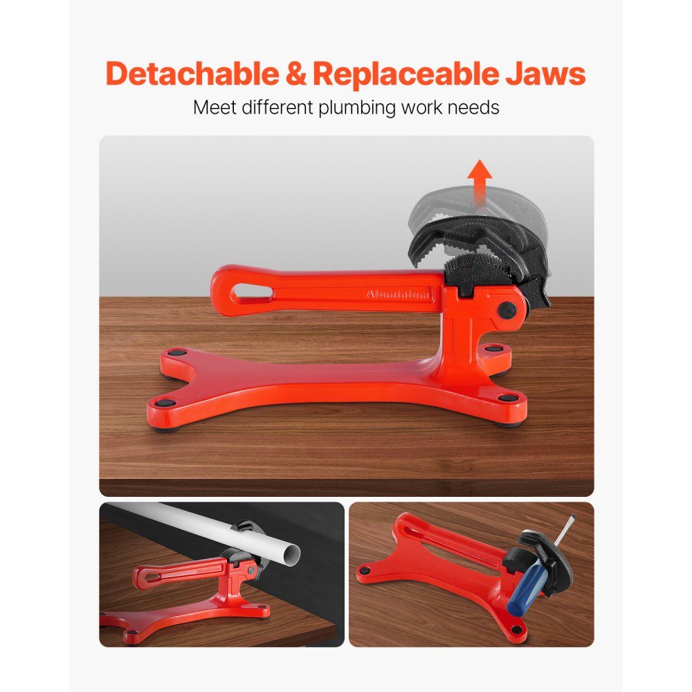 Portable pipe vise, aluminum vise with a clamping capacity of 3.175 to 38.1 mm, ideal for on-site pipe installation, repair and maintenance