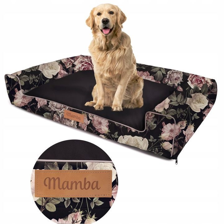 Lit pour chien fait à la main, coussin pour chien, canapé pour chien, lit pour animaux, lit pour chat, panier pour chien, lieu de couchage avec plaque signalétique