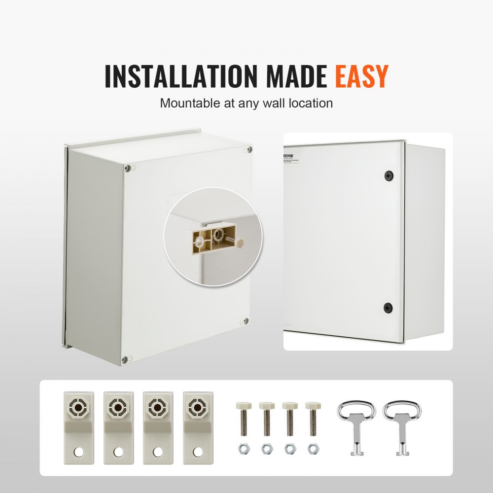 Armoire électrique NEMA, 400 x 500 x 200 mm, boîte électrique NEMA 4X en acier en fibre de verre, étanche IP66 et anti-poussière, boîte de jonction pliable pour utilisation intérieure et extérieure, avec plaque de montage Armoire électrique NEMA, 400 x 500 x 200 mm, boîte électrique NEMA 4X en acier en fibre de verre, étanche IP66 et anti-poussière, boîte de jonction pliable pour utilisation intérieure et extérieure, avec plaque de montage
