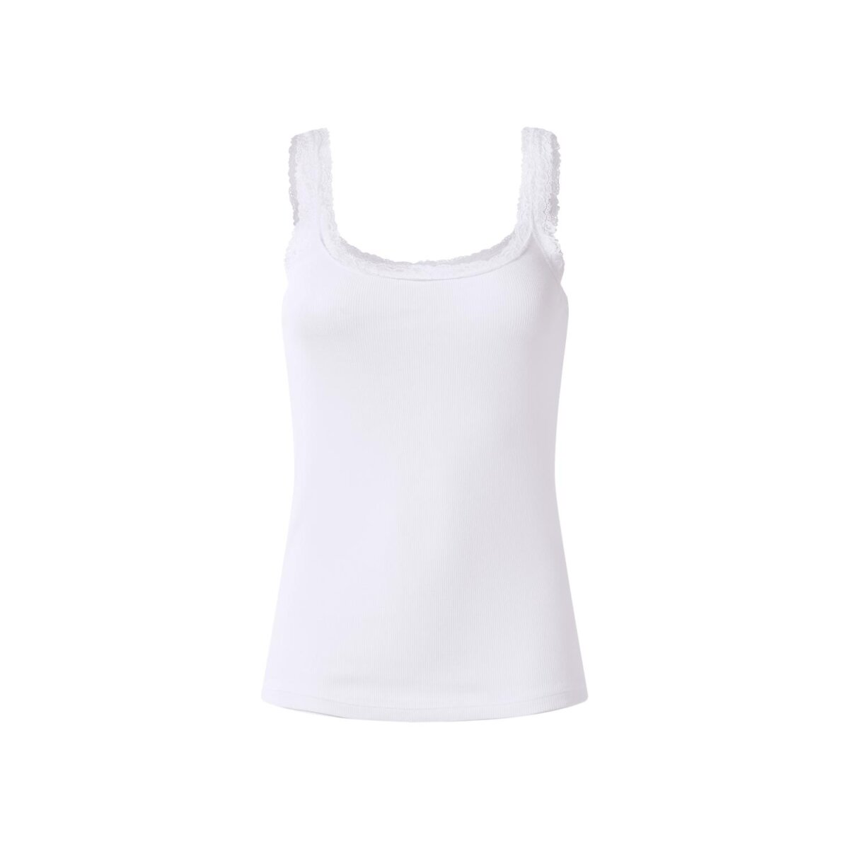 ESMARA® Damen-Ripp-Tops mit Spitze, 3er-Pack (Schwarz/Weiß, S(36/38))