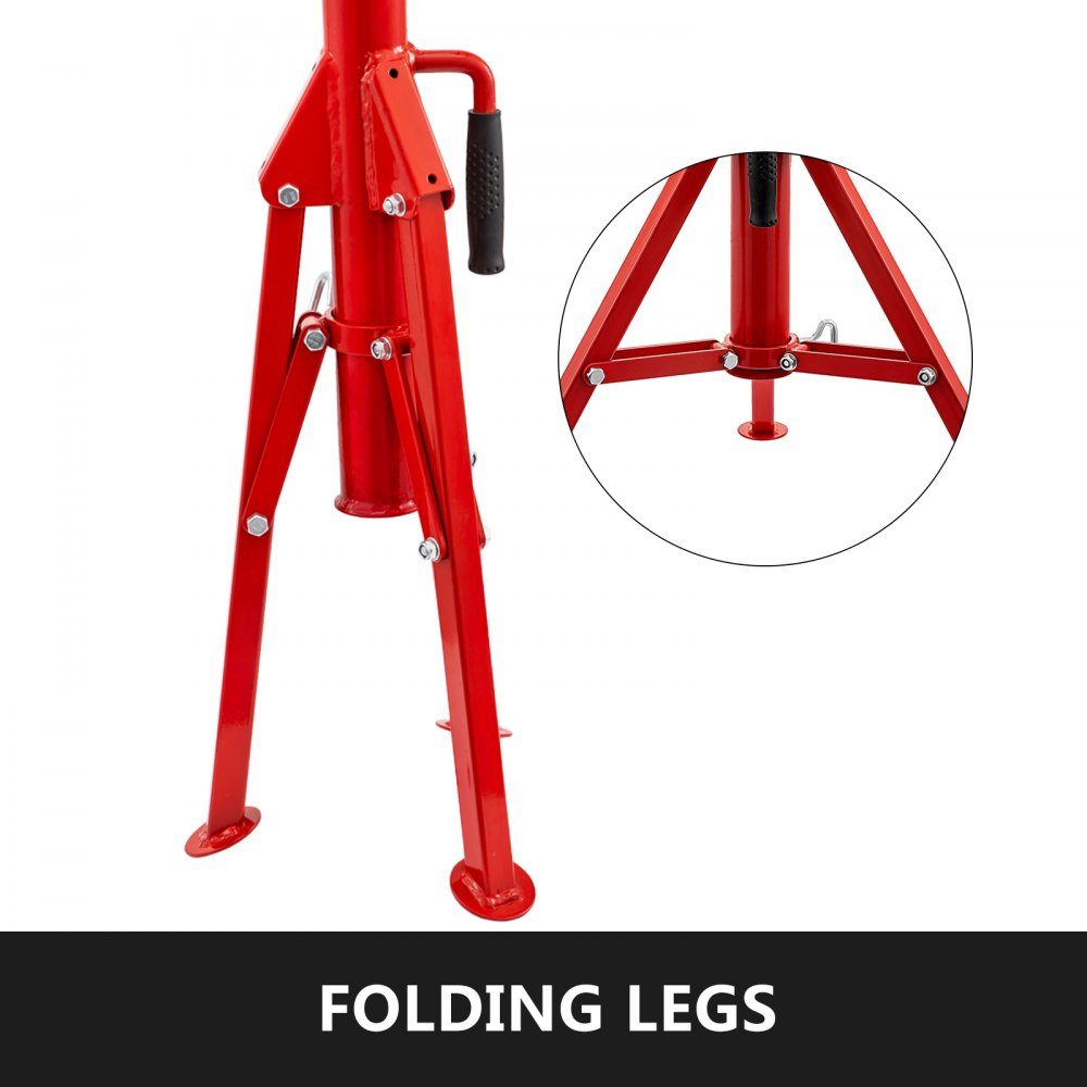 Pipe support with 2 ball transfer V head 1107A, folding pipe stand, 2.04 ton pipe rod, height adjustable