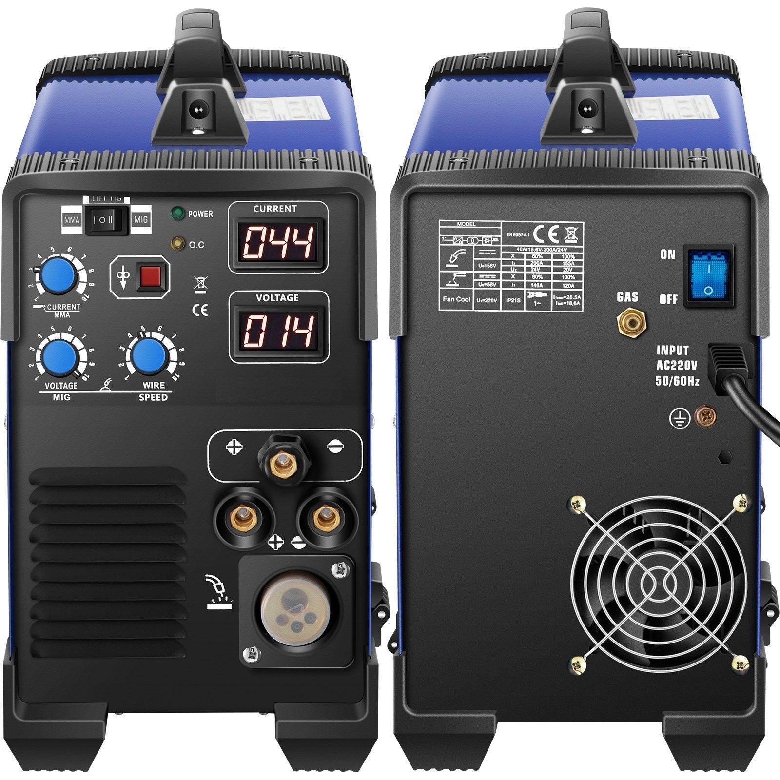 Welding machine MIG-200 inverter MIG/MAG/Lift TIG (WIG)/MMA welding current up to 120 A