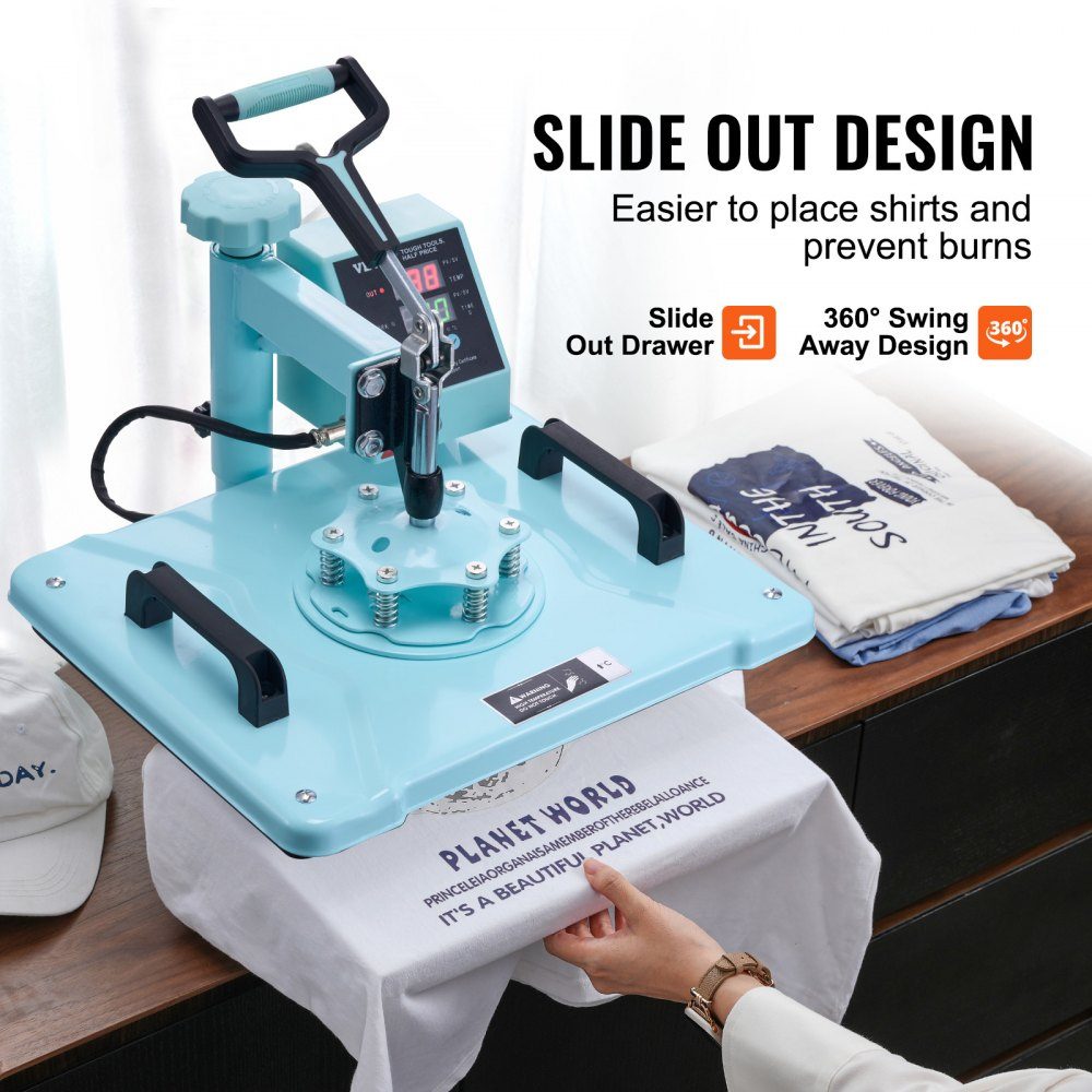 Transferpresse, 30 x 38 cm, 8-in-1-Tumblerpresse, T-Shirts, Blau