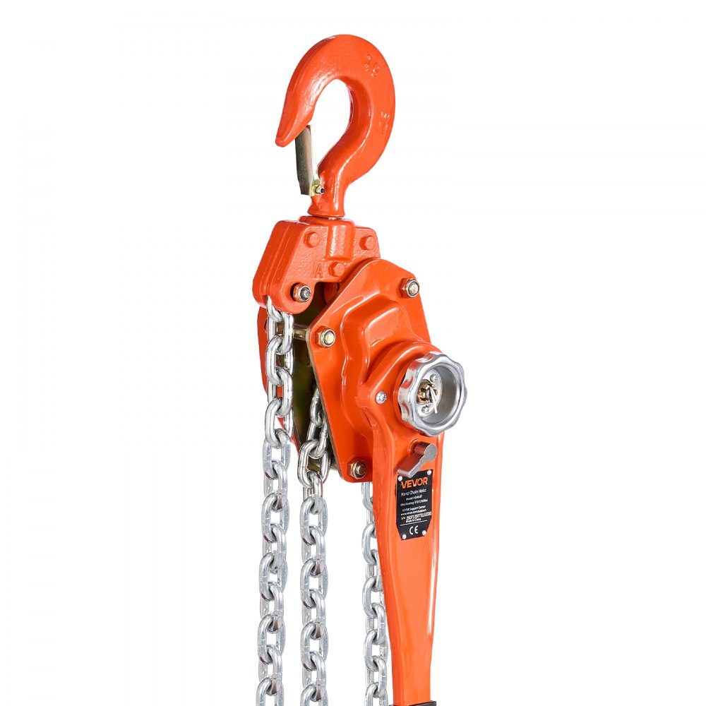 Lever Hoist, 6 Ton Capacity Hand Chain Hoist, 3m Hoist Hoist, G80 Alloy Steel Chain with Double Pawl Mechanical Brake, Ratchet Hoist, 360° Swivel Hooks for Warehouse Construction, Garage