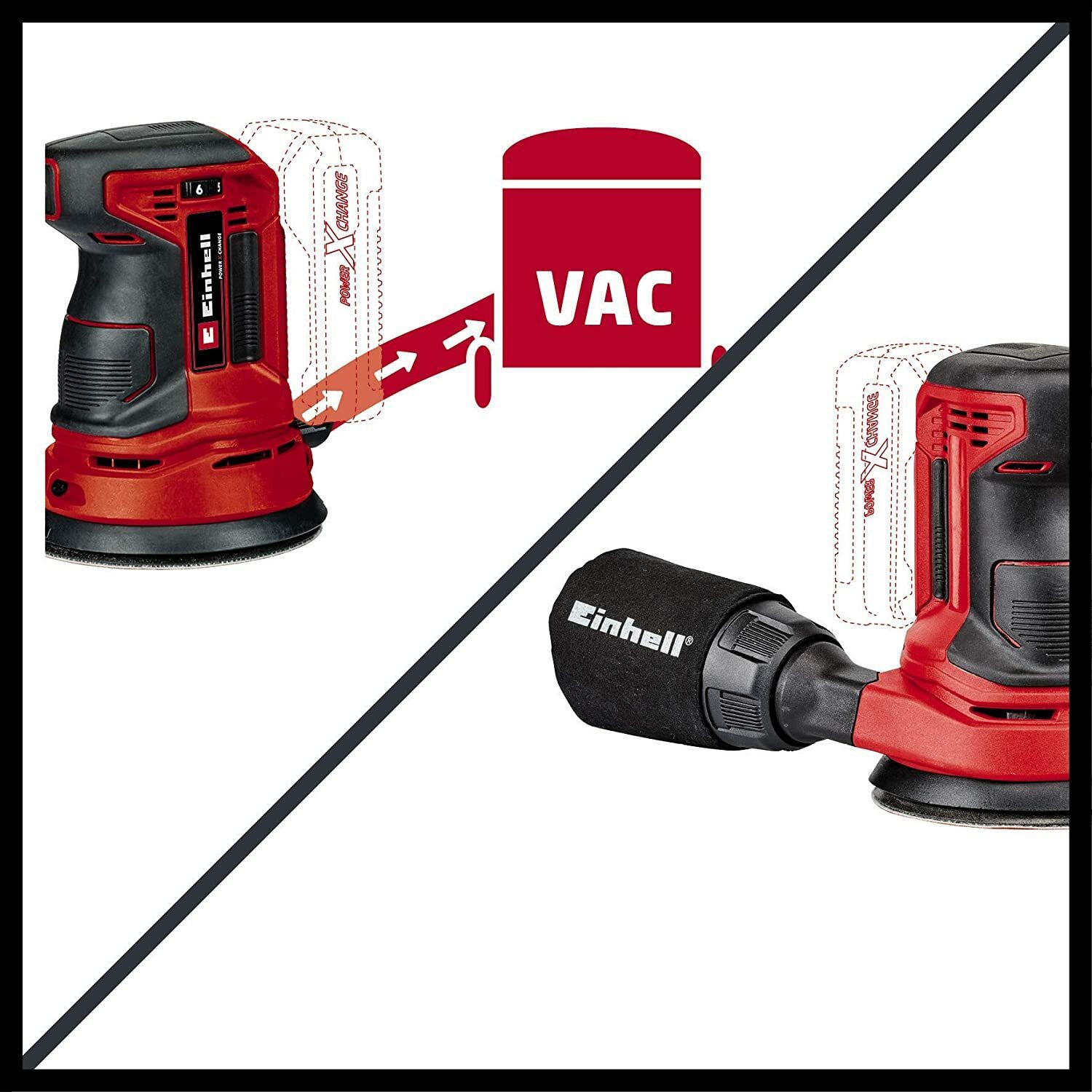 Ponceuse excentrique sans fil Einhell TE-RS 18 Li Solo Power