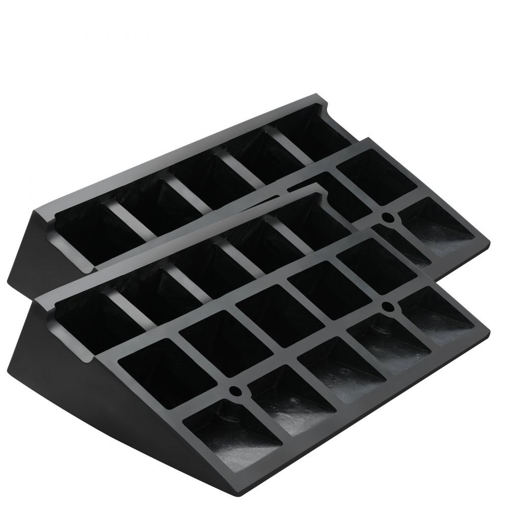 2 x Threshold Ramp, Solid Rubber Door Threshold Ramp, Maximum Load up to 15 Tons, Curb Ramp, 48.3 x 33 x 12.7 cm, Wheelchair Ramp, Access Ramp, Rubber Ramp, Ideal for Uneven Floors, Curbs