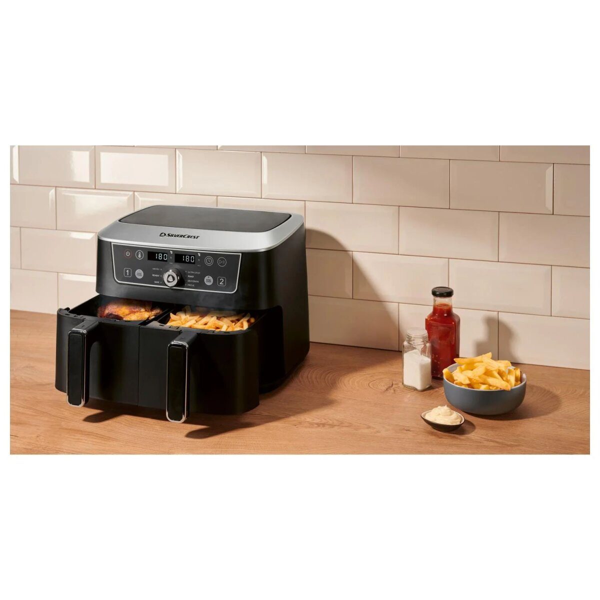 SILVERCREST® Doppelzonen-Heißluftfritteuse SHFDD 2600 C2