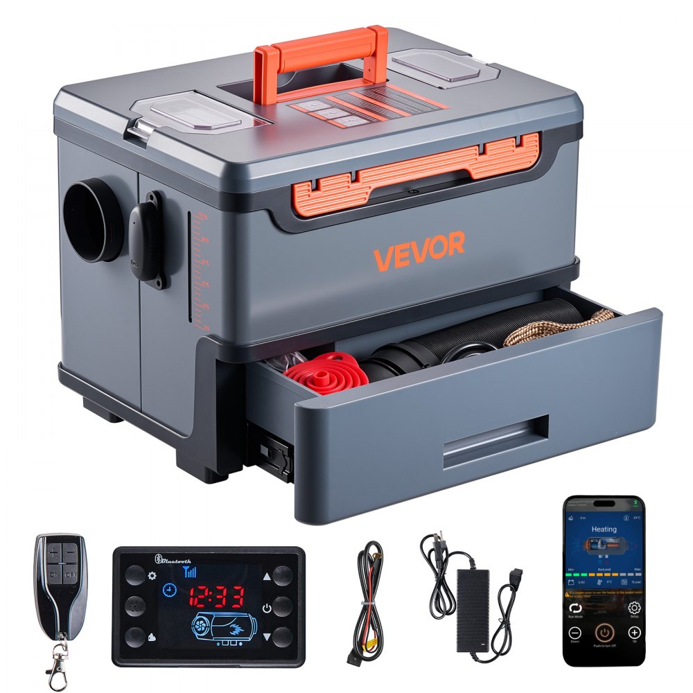 Diesel Heater 5-8KW DC 12V/24V, Portable All in One Diesel Air Heater with Bluetooth Control & Remote Control & LCD Screen, 5L Fuel Tank for Truck RV
