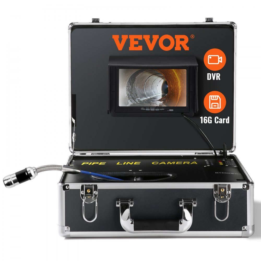 Professionelle 7" 480p Rohrkamera 30m Kanalkamera Endoskop 1000TVL Inspektionskamera 130° Betrachtungswinkel 25mm Kameradurchmesser 4500 mAh Akku für 6 Stunden Endoskopkamera Rohr DVR & Fotoaufzeichnung
