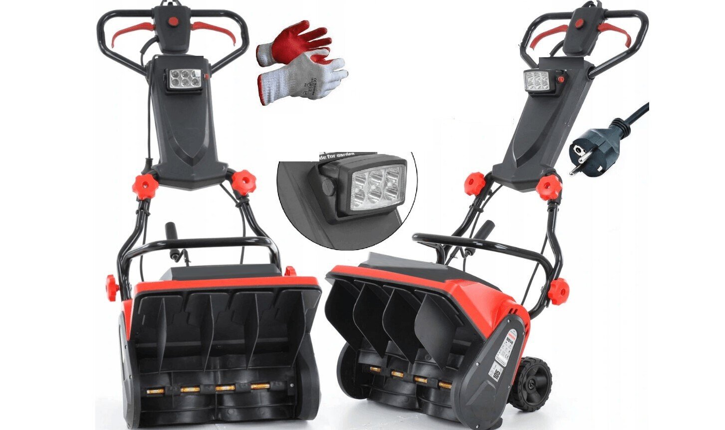 Kit complet de souffleuse à neige 40 cm 1300W avec éclairage LED Kit complet de souffleuse à neige 40 cm 1300W avec éclairage LED