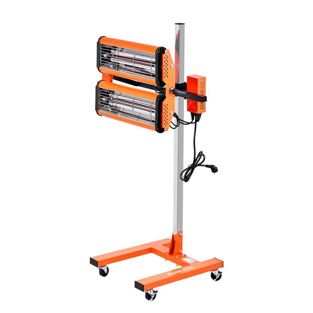 Infrared curing lamp, 2200W, 1-60 min time setting, automatic curing lamp with automatic heater and holder, 47.6 m² baking area, spray booth heaters, paint dryer