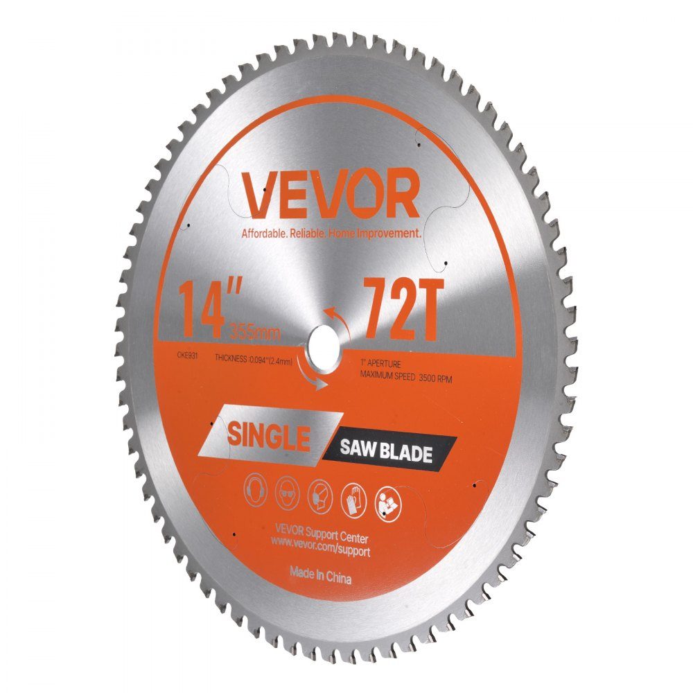 Circular Saw Blade (355mm diameter, 72 sharp teeth and 2.4mm thickness), ideal for steel, aluminum, compatible with circular saws, alloy steel saw blade with noise-reducing heat dissipation, 1 piece