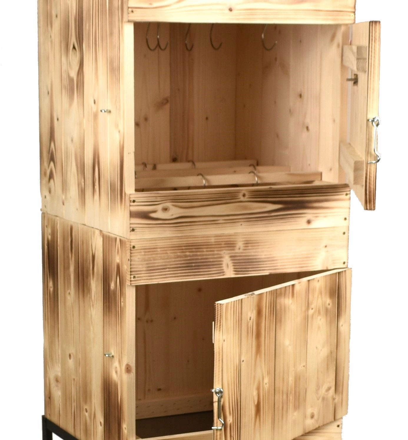 Grillräucherofen Räucherset XXXL GARTENRäucherei im Set aus Feuerhaken, Rohren etc. aus Holz. Handgefertigtes Design 2