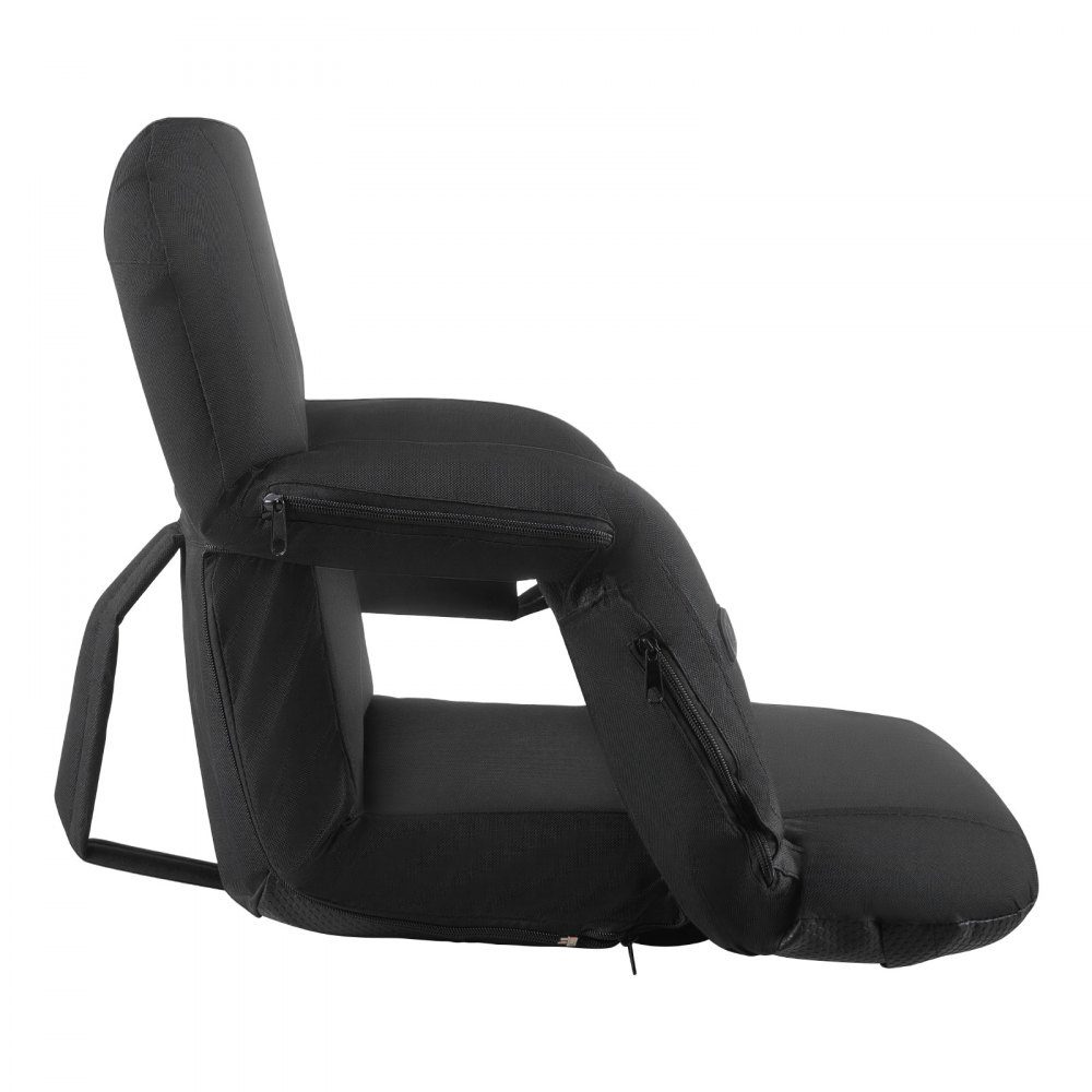 Stadium Seat, Heated Stadium Chair with 4 Pockets, Heated Bleacher Seat with 3 Level Heating and 6 Vibration Modes, Portable Seat Cushion for Camping, Sporting Events, Bleachers, Black