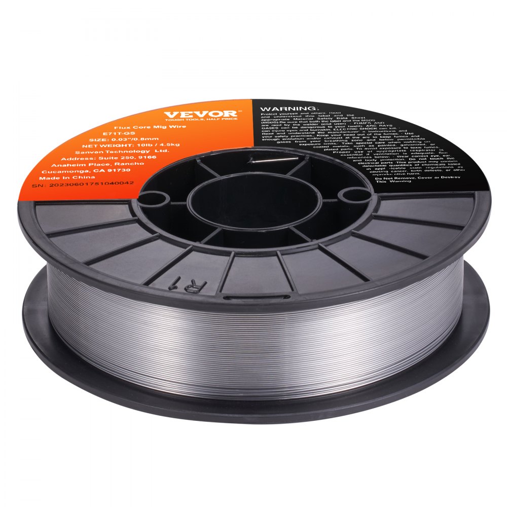 1 roll of cored wire E71T-GS 0.8 mm 4.5 kg MIG/MAG welding wire 200 mm spool diameter welding wire roll 560 Mpa tensile strength cored wire welding without shielding gas 1 roll of cored wire E71T-GS 0.8 mm 4.5 kg MIG/MAG welding wire 200 mm spool diameter welding wire roll 560 Mpa tensile strength cored wire welding without shielding gas