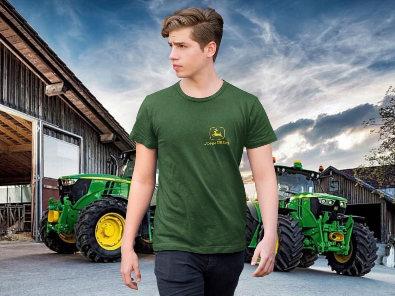 JOHN DEERE PREMIUM shirt t-shirt men