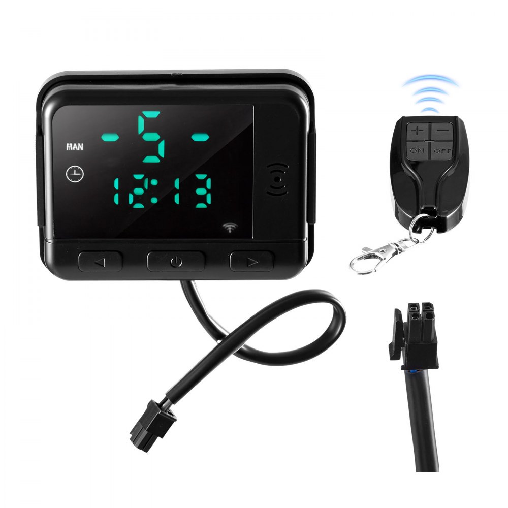 Diesel Air Heater Controller, DC 5V Universal Diesel Heater Thermostat Switch, Auxiliary Heater Controller with LCD Display and Remote Control, Diesel Heater Switch for 2kW/5kW/8kW Auxiliary Heaters
