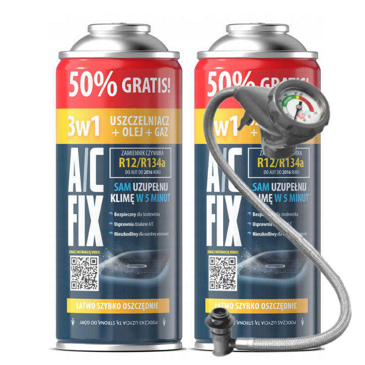 A/C FIX AC FIX GRAND ENSEMBLE CLIMATISEUR Réf. RIGÉRANT 2XR134A 3EN1 GAZ-HUILE SCELLANT 470G CÂBLE - Art.-Nr. HT-47687