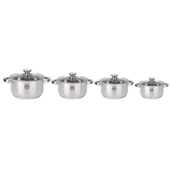 Premium-Set mit 4 Verso-Edelstahltöpfen, 8-teilig, mit Deckel