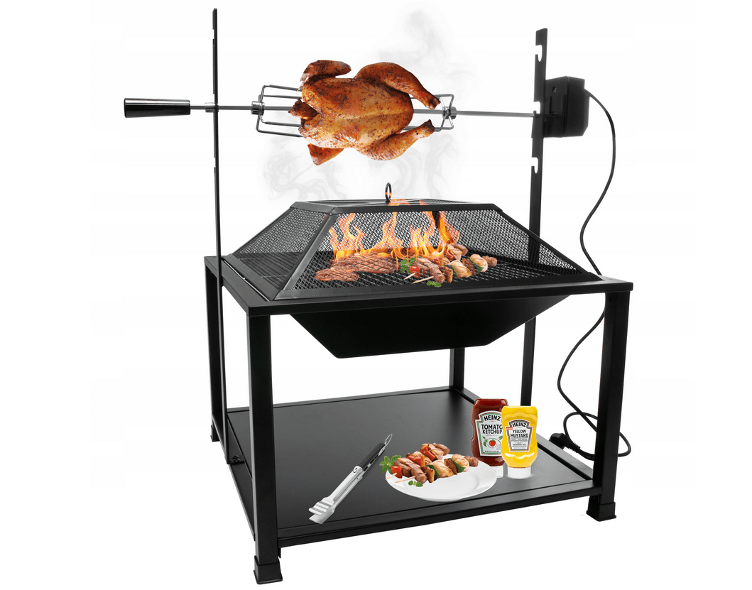 %NOUVEAU% Ensemble complet de bol à feu et grill avec rôtissoire électrique %NOUVEAU% Ensemble complet de bol à feu et grill avec rôtissoire électrique