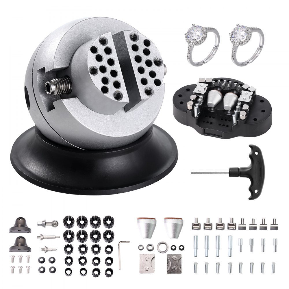 Kugelschraubstock, 3-Zoll-Gravur-Einstellwerkzeug, um 360° drehbarer Gravurblock-Schraubstock, 70-teiliger Aufsatz, Schmuck-Gravurblock-Werkzeuge, Standardblock für Edelsteineinlagen und kleine Gra