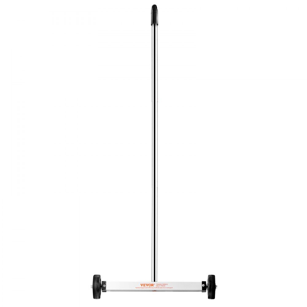 Magnetic Sweeper with Wheels, 15 Inch Mini Magnetic Sweeper, 8 Pound Capacity, Adjustable Handle, Lightweight Magnetic Sweeper for Picking Up Nails and Screws, Easy to Clean Workshop Garage
