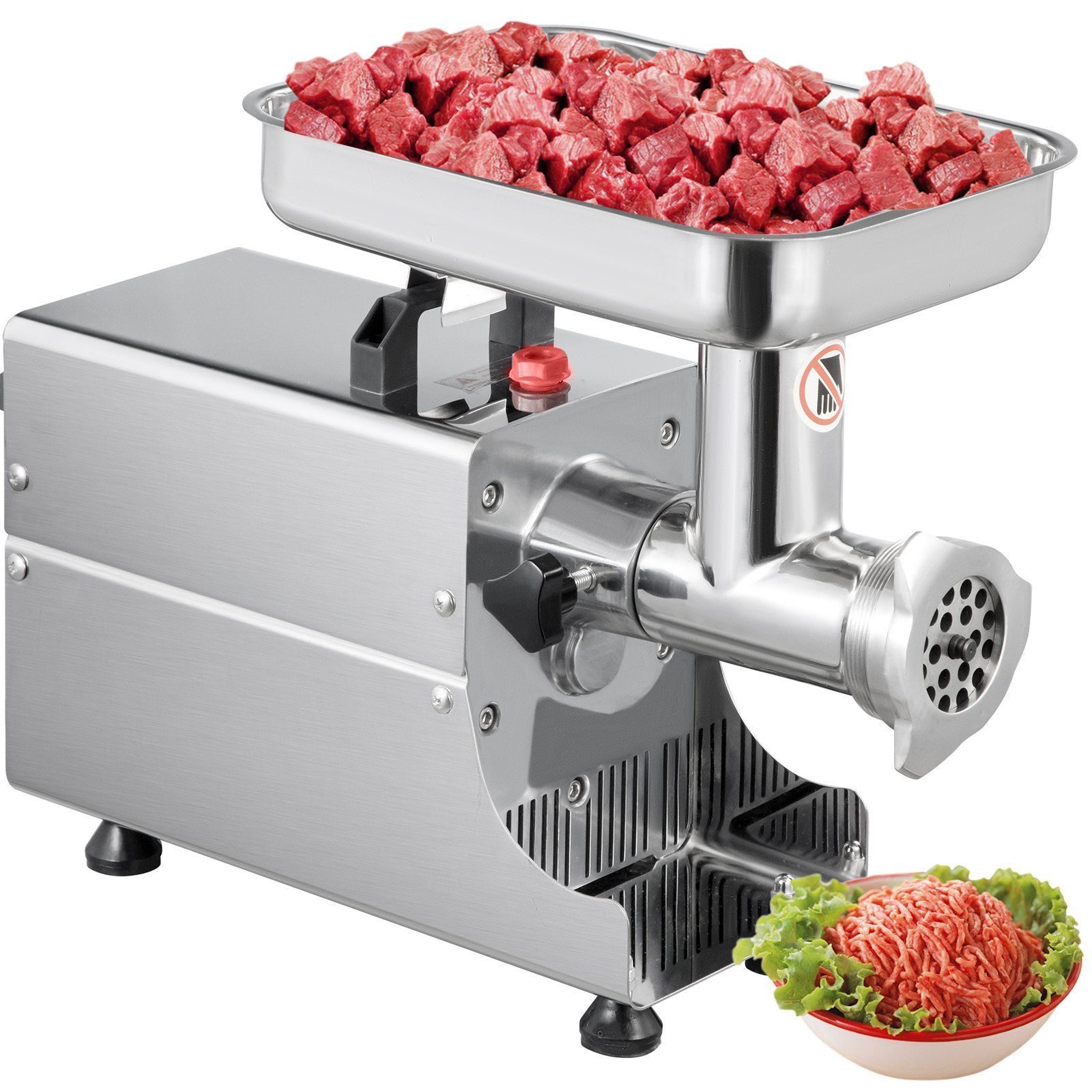 Meat Grinder, Electric Minced Meat Machine, 80kg/h, Stainless Steel Meat Grinder for Supermarket, Butcher Shop, Restaurant